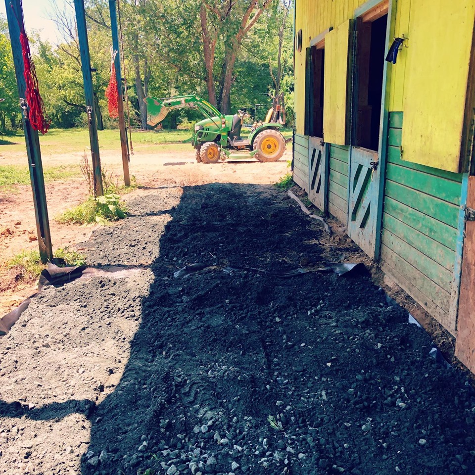 Barn Overhang Geotextile Grid Mud Solution