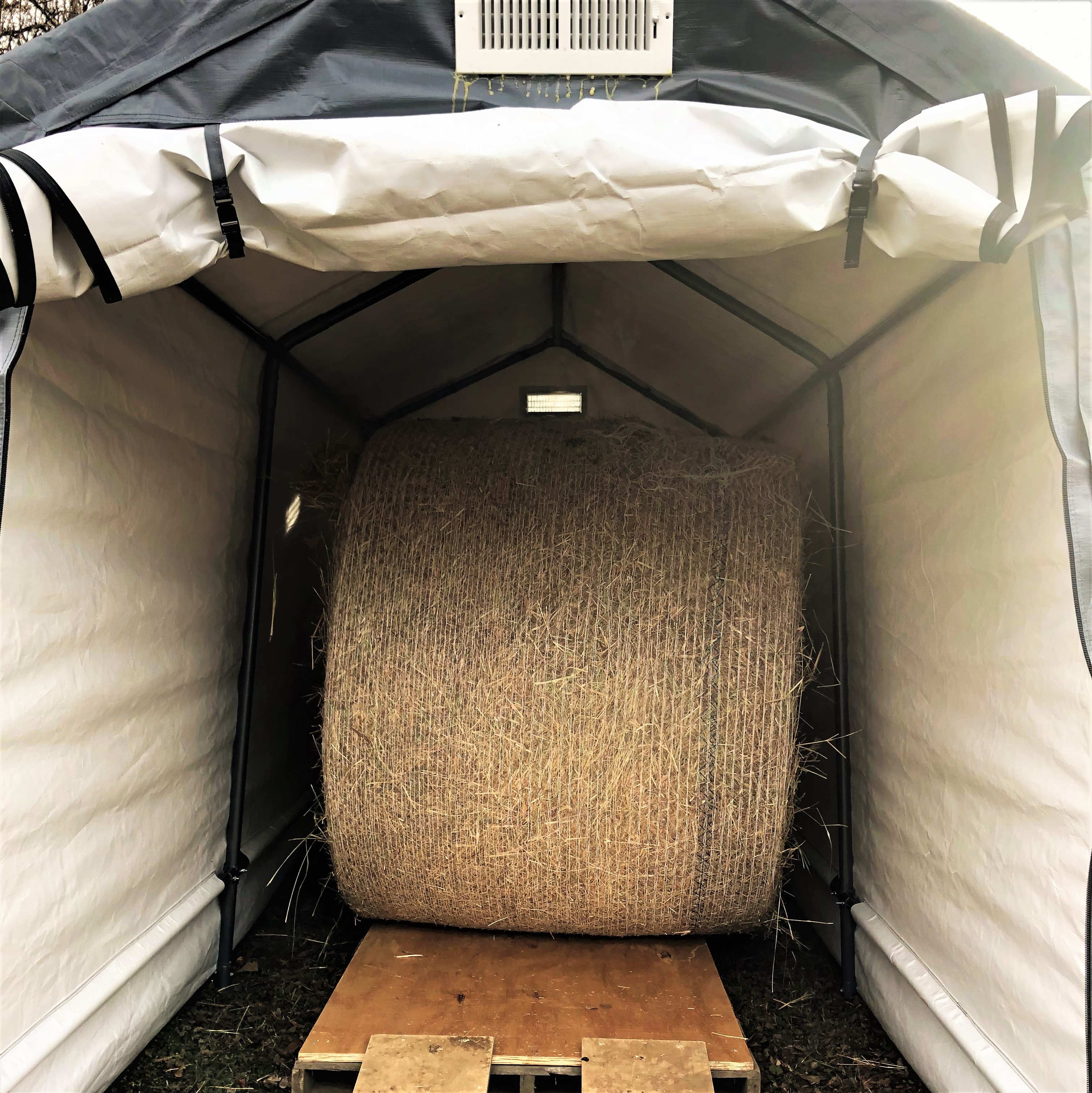 Pop Up Shed Storage for Round Bales