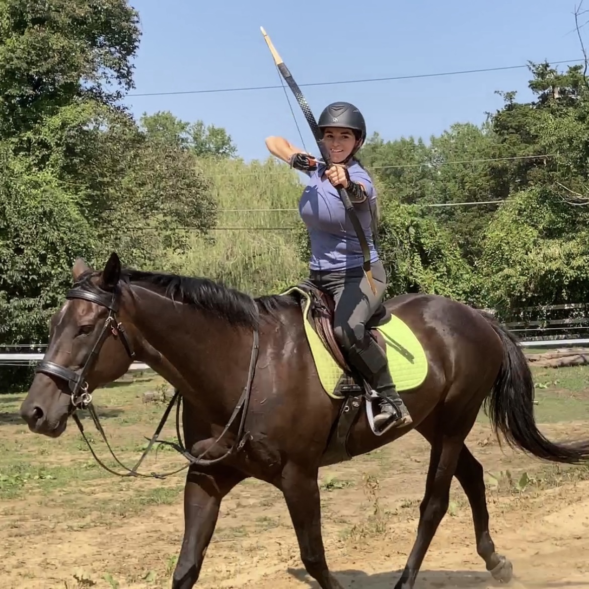 Shayna and Dark Delight mounted archery